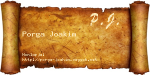 Porga Joakim névjegykártya